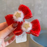 2PCS New Cute Princess Mink Hair Bow Girls Kids Elastic Hair Bands Children Hair Ties Hair Accessories Baby Headwear