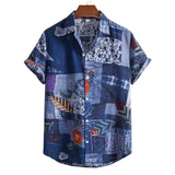 2023 New Hawaiian Red Leaf Tropical Shirts Floral Men Dazn Tops Summer Casual Short Sleeve Button Chemise Loose Vacation Beach