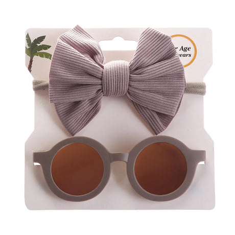 2Pcs/Set Baby Round Sunglasses Children Vintage Sun glasses UV400 Protection Classic Kids Shade Eyewear Summer Hair Accessories