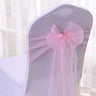 25pcs/lot Pink Organza Chair Sashes Wedding Chair Decoration Ribbons Ties Bow for Cover Banquet Wedding Party Event Mint Green