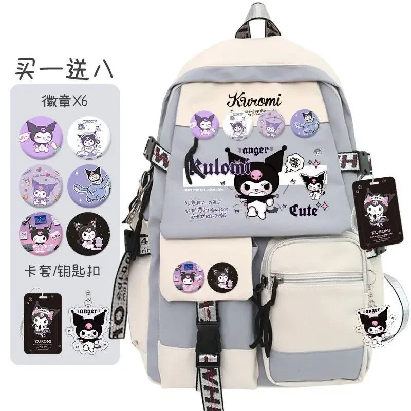 Sanrio Anime Kuromi Backpacks for Children Kawaii Toys Mochilas Aestethic Bag Student Campus Backpack Boys Girls Gifts