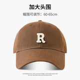 60-65cm 63-70cm Big Head Baseball Cap Men Women Soft Top Cotton Large Size Hat R Letter 2023 Fashion