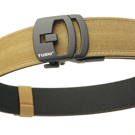 TUSHI New Military New Belt For Men Sturdy Nylon Metal Automatic Buckle Police Gun Belt Tactical Outdoor Girdle IPSC Accessories