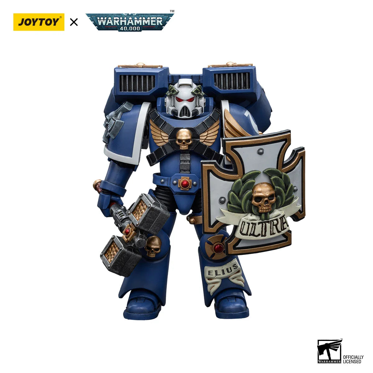 JOYTOY Warhammer 40k 1/18 Action Figures Anime Ultramarines Vanguard  Veteran with Thunder Hammer Storm Shield  Figure Toys