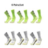 6 Pairs Football Socks Men Women Sports Socks Non-slip Silicone Bottom Soccer Socks Rugby Tennis Volleyball Badminton Socks