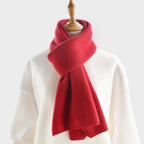 luxury cashmere knitted scarves solid color women or men winter scarf adults warm thick wool scarf kids children