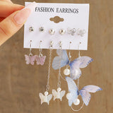 17KM Cartoon Frog Duck Earrings Set Animal Butterfly Cute Dangle Earrings for Women Geometric Bear Cloud Earring Trendy Jewelry