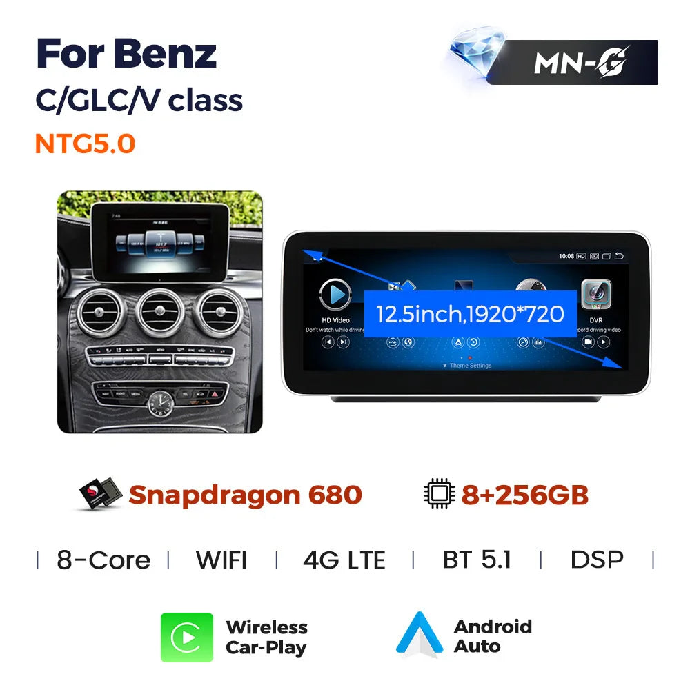 Android 13 Car AutoRadio Intelligence System For Mercedes Benz V W447 GLC X253 C Class W205 C180 C200 C220 C300 C350 Carplay GPS