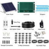 Solar Automatic Drip Irrigation Kit 7 Timing Modes 30 Watering Modes 98.42FT Automatic Watering Irrigation System Set for Garden