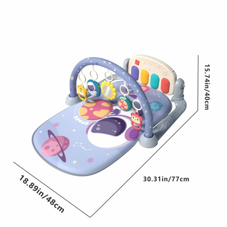 Baby Playmat Play Piano Gym with Musical Toy Lights Learning Content for Newborn to Toddler（Accessories Color Random）