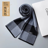 Fashion Classic Business Scarf Men Wool Scarf Soft Warm Thermal Muffler Casual Cashmere Knitted Shawl Male Autumn Winter No Box