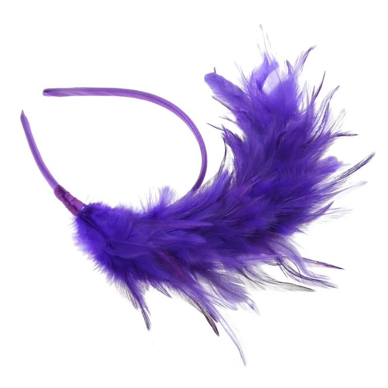 Feather Headband 1920s Mardi Gras Headband Flapper Feather Headband Flapper Headpiece Burlesque Headpiece With Feathers