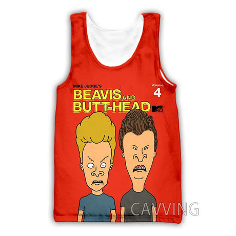 CAVVING 3D Printed  Beavis and Butthead  Tank Tops Harajuku Vest Summer Undershirt Shirts Streetwear for Men/women