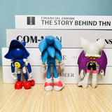 6pcs Set 11cm Cute Sonic PVC Character Toy Hedgehog Shadow Tail Figure Model Dolls Children Animal Toy Birthday Gift