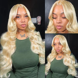 613 Lace Frontal Wig 13x6 Honey Blonde Body Wave Lace Front Wigs Brazilian 13x4 HD Transparent Colored Human Hair Wig For Women