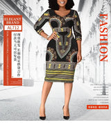 European and American national style women dress sub-skirt African fashion ladies printed dress