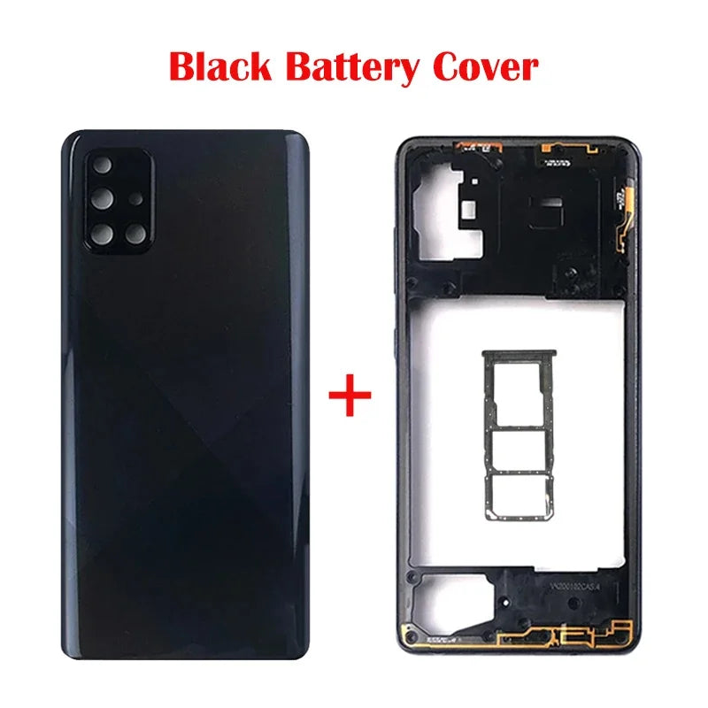 For SA Galaxy A50  A505 A70 A51 A515 A71 A715 Housing Case Middle Frame Cover+Battery Back Cover Rear Cover+Camera Lens