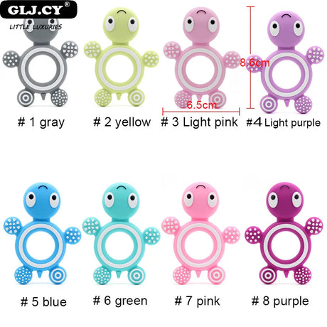 10PCS BPA Free Silicone Turtle Teething Chewable Pendant Nursing DIY Necklace Baby Pacifier Dummy Teether Toy Accessories