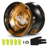 LESHARE Yoyo Ball Aluminum String Trick YoYo Balls Competitive Yo Yo Gift with Bearing Strings and Gloves Classic Toys