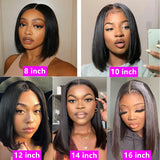 Lace Front Short Bob Wig Straight Natural Black Human Hair Wigs for Black Women Pre Plucked Closure Wig Brazilian Hair