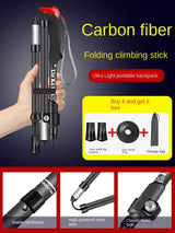 Folding Carbon Hiking Poles Outdoor Equipment Non-slip Climbing Crutches Carbon Fiber Ultra-light Walking Sticks Mobility Aids