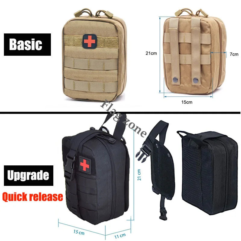 Tactical Molle First Aid Kit Survival Bag Emergency Pouch Military Outdoor Travel Waist Pack EDC Hunting Camping Lifesaving Case