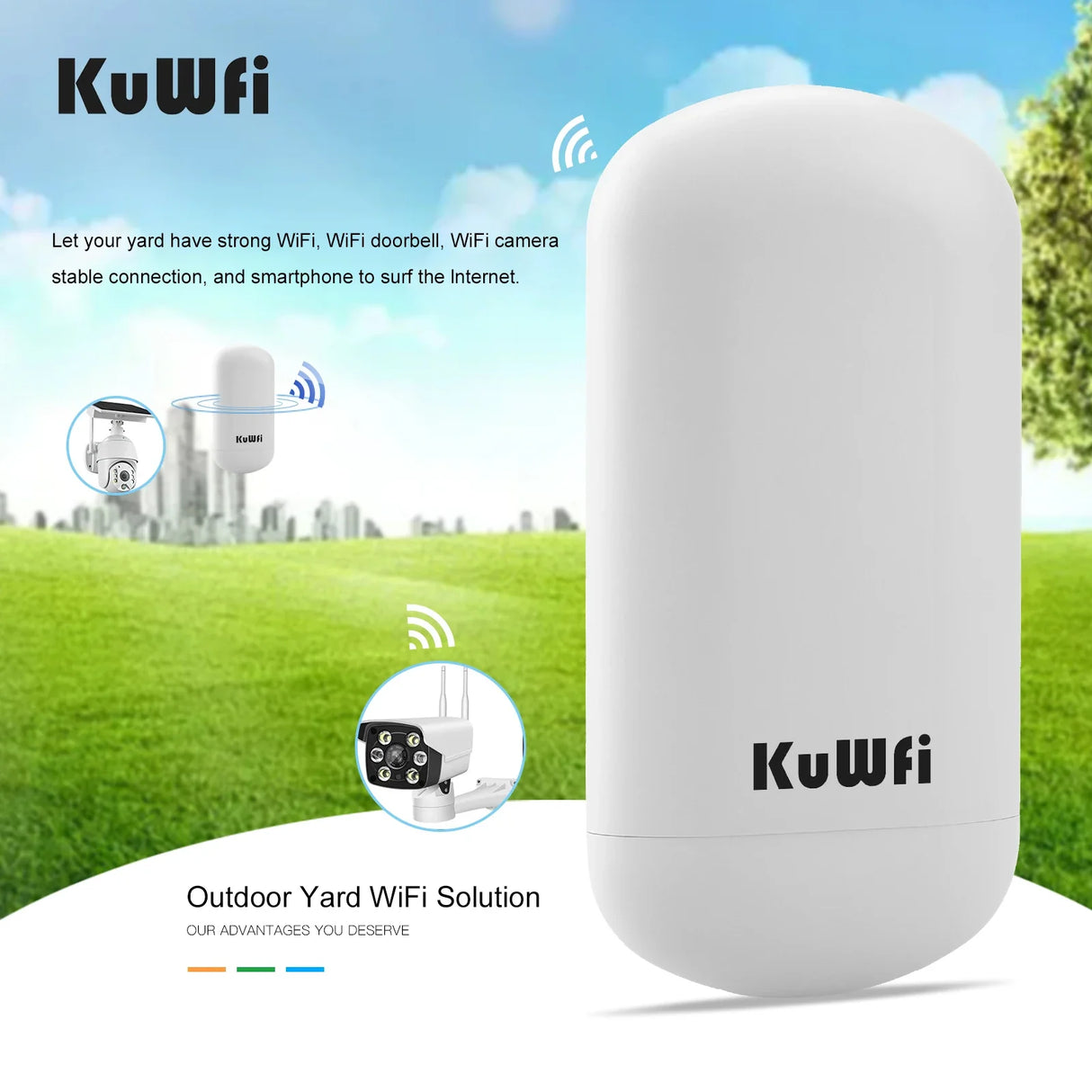 KuWFi Outdoor Wifi Bridge Router 450Mbps Long Range 2KM Wireless Router CPE Access Point 5.8G Wireless Bridge Wireless Repeater