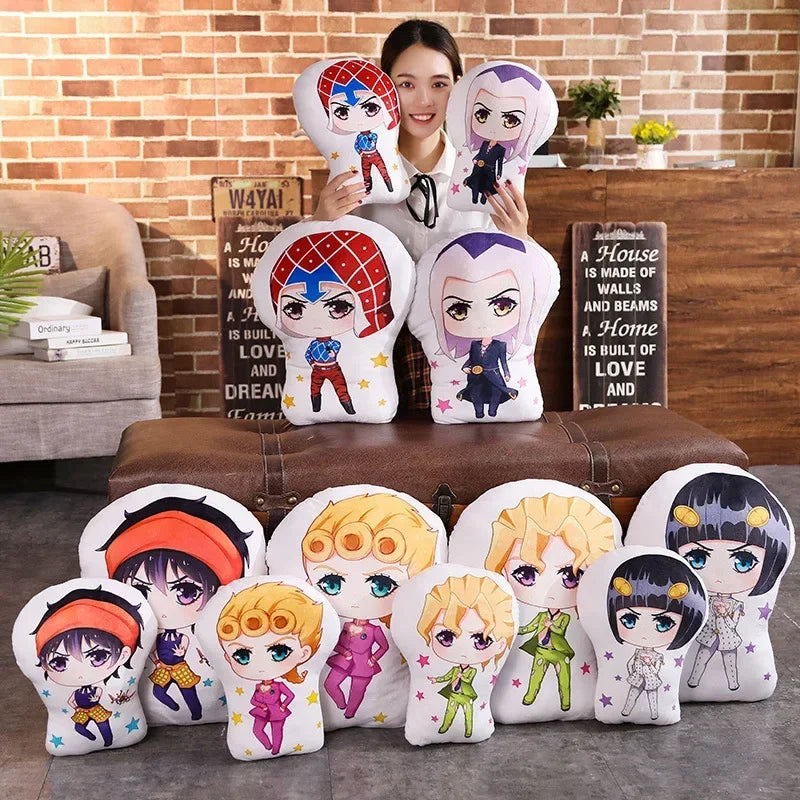 Animation Derivatives Kujo Jotaro Jolyne Weather Report Giorno Giovanna Anime Plushie Cushion Bolster Doll Stuffed Plush Toys