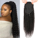 Aliballad Brazilian Afro Kinky Straight Drawstring Ponytail Human Hair Extensions Remy Pony Tail With Clip In For Women