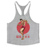 Anime Baki Hanma Stringer Tank Top for Men Cotton Y-Back Vest Tees Tops Muscular Training Undershirt Gym Workout Bodybuilding