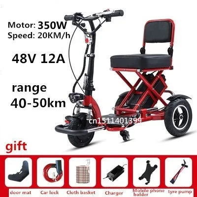 48V12A40-50KM Folding Electric Tricycle for Products Adult Motorcycle for Seniors Mobility Scooters disabled Three Wheeler Trike