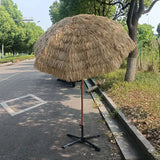 200x220cm Tiki Umbrellas Simulated Thatch Patio Beach Umbrella Garden Pool Backyard Parasol Hawaiian UV Protect Tilt Sunshades