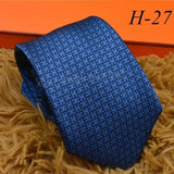 2024 new H Family 100% Silk Tie Creative Stripe Gift for Work Wedding 8cm Suit Accessories necktie  bowties  collared shirt