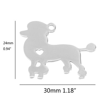 10pcs I Love My Cat Dog Animals Stainless Steel Pendant With Heart Puppy Pet ID Blank Dog Tag for Print Mirror Polish