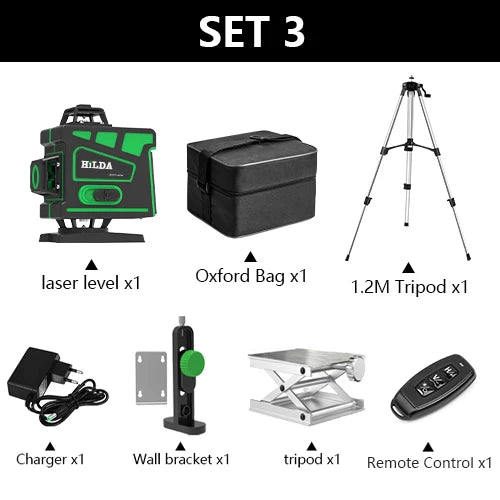 Laser Level 12/16 lines green line 3D/4D Self-Leveling 360 Horizontal And Vertical Powerful Laser level green Beam laser level