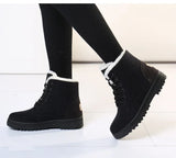 Women Winter Boots Ladies Snow Boots Lace Up Ankle Boots Female Non Slip Plush Fur Shoes Keep Warm Ankle Botas Plus Size 35-43