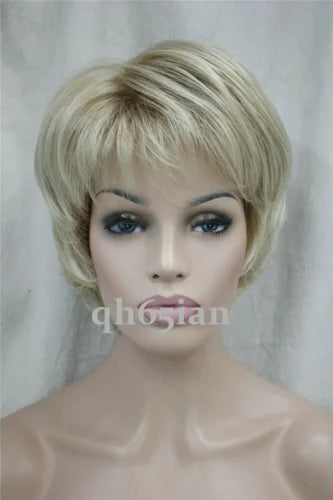 7Color Ladies Straight Women Short Brown Blonde Grey Natural Hair Wig