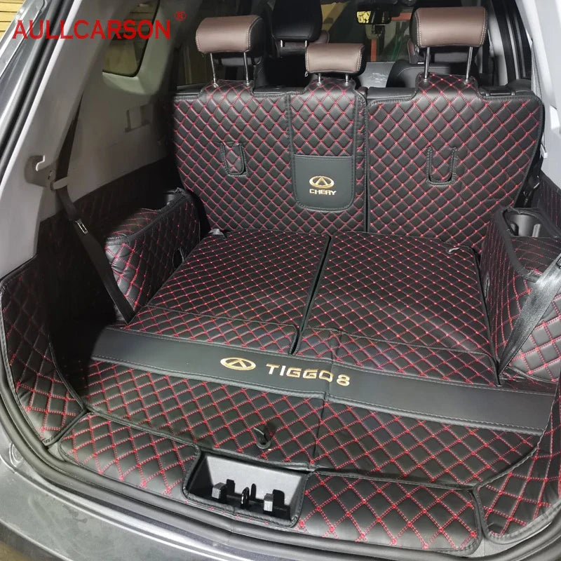 For Chery Tiggo 8 Pro 2021 2023 Trunk Mats Leather Durable Cargo Liner Boot Carpets Rear Film Interior Decoration Accessories