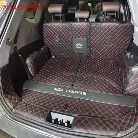 For Chery Tiggo 8 Pro 2021 2023 Trunk Mats Leather Durable Cargo Liner Boot Carpets Rear Film Interior Decoration Accessories