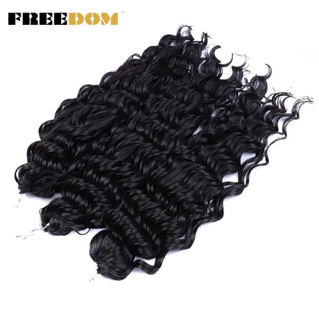 FREEDOM Synthetic Deep Wavy Twist Crochet Hair Afro Curly Hair Crochet Braids Hair Extensions For Women High Temperature Fiber