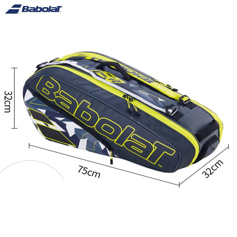 2023 Babolat 6Pack Nadal Tennis Bag Yellow Large Capacity Tennis Court Backpack Original Professional 12Pack Squash Tennis Bags