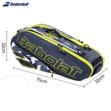 2023 Babolat 6Pack Nadal Tennis Bag Yellow Large Capacity Tennis Court Backpack Original Professional 12Pack Squash Tennis Bags