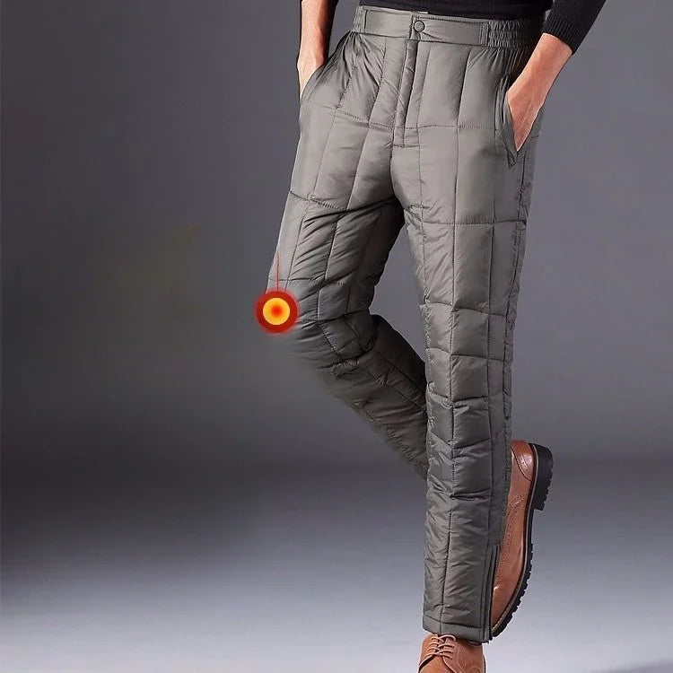 2023 Winter Men Fashion Outdoor White Duck Down Pants Male Thicken Thermal Windproof Trousers Men Warm Loose Straight Pants H619