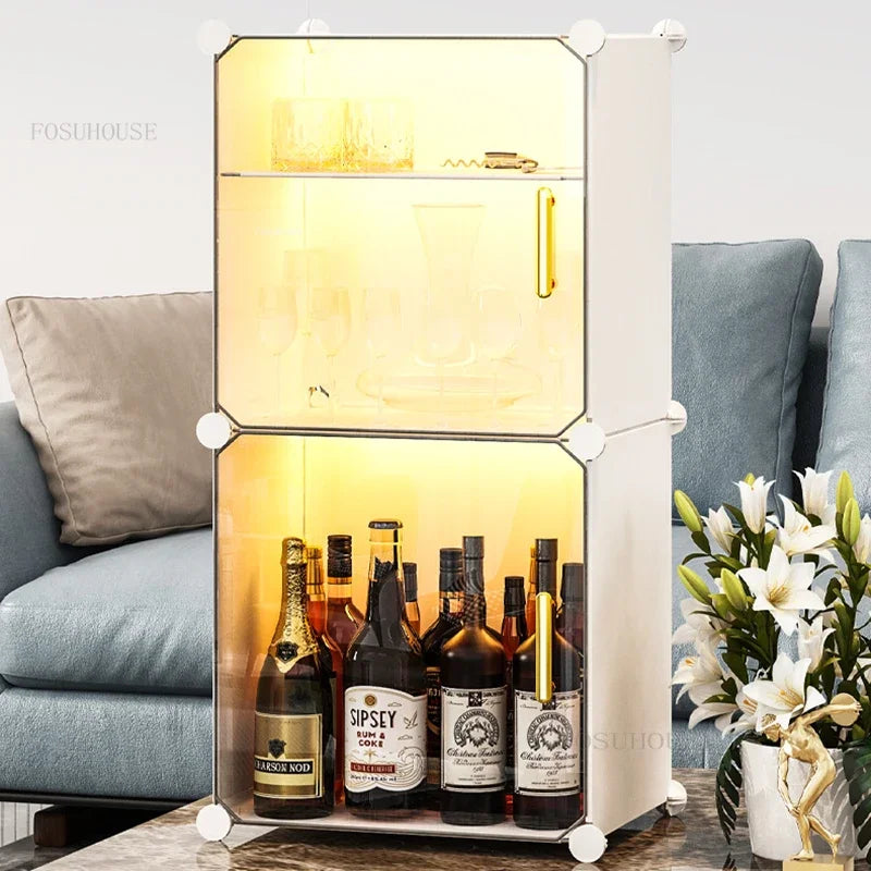 Living Room Wine Small Display Cabinet Light Luxury Desktop Wine Cabinets Home Wall-mounted Restaurant Bar Floor Storage Cabinet