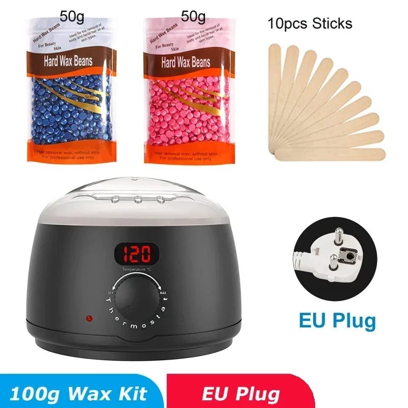 Hair Removal Wax Heater Machine with Digital Display Screen Depilatory Hard Wax Melt Warmer Paraffin Waxing Beans Epilator