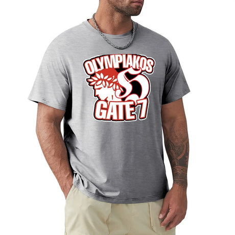 Olympiakos Gate 7 T-shirt sweat Aesthetic clothing plus size tops plain workout shirts for men