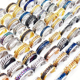 20/30Pcs/Lot Classic Stainless Steel Chain Rotating Rings for Men and Women Mixed Spinner Corkscrew Fashion Charm Jewelry Gift