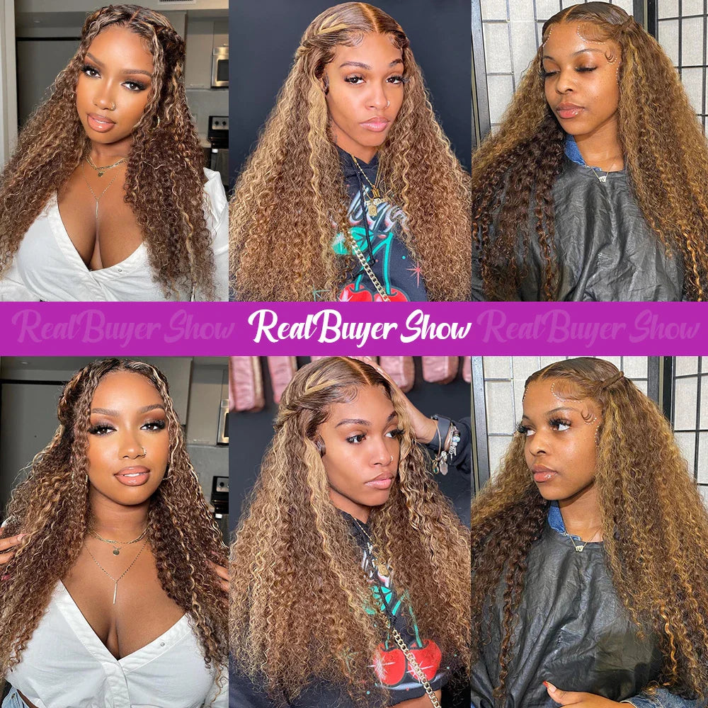 Pre Cut Highlight Wig Curly Human Hair 13x4 Deep Wave Bleached Knots Glueless Wigs 7x5 Pre Plucked Wear And Go Human Hair Wigs