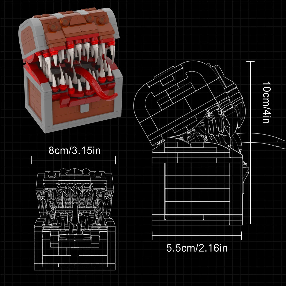 BuildMoc Mimic Chest Yaranzo Monster Building Blocks Final Treasure For Dungeons Pirate Box And Dragons Bricks Children Toy Gift