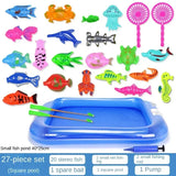 27Pcs/Set Fishing Toy Children Puzzle Boys And Girls Pool Set Of Magnetic Fishing Rod 2-Year-Old 3-Year-Old 4-Year-Old 5-Year